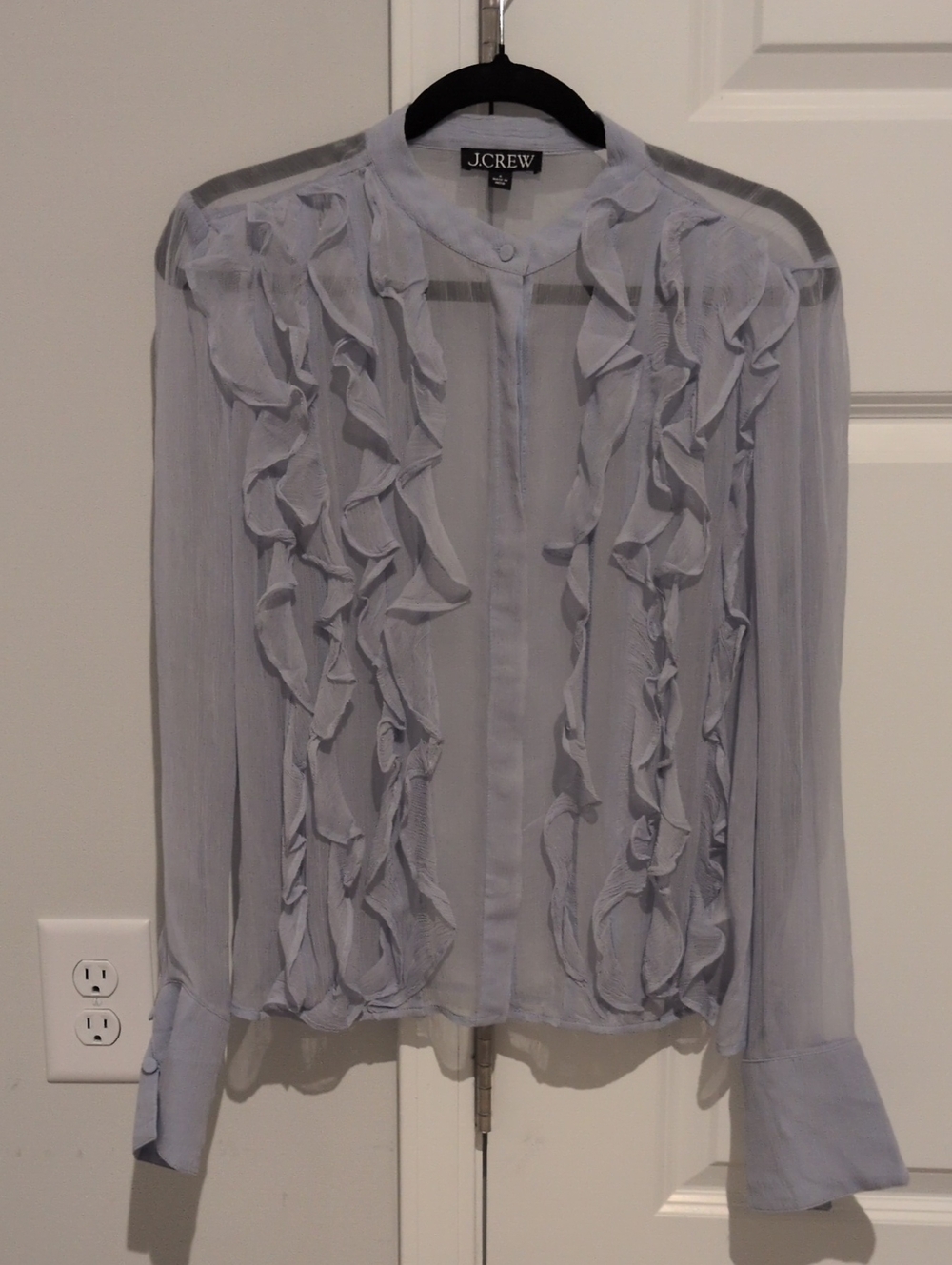 J.Crew Ruffle Front Blouse - Picture 2 of 8